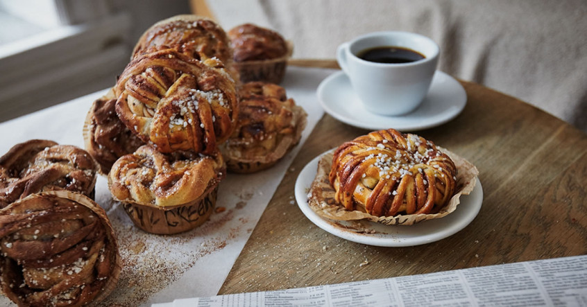 Kanelbulle is the popular Swedish cinnamon bun, often given to students during Fika in KI. 