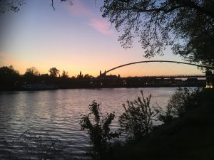 The river Maas and Hoge Brug in Maastricht
