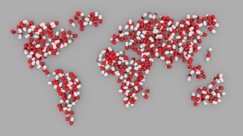 world map pill earth pharmaceuticals