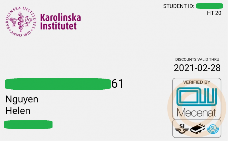 Student discount card