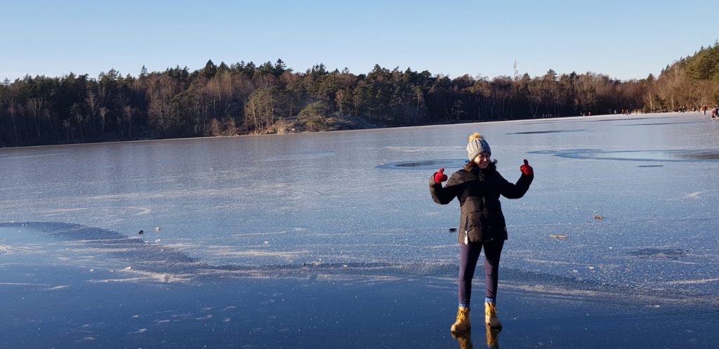Me standing in the frozen lake