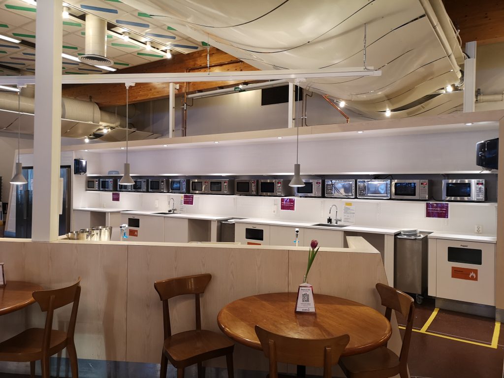 Microwaves, sinks & seating at Karolinska Institutet