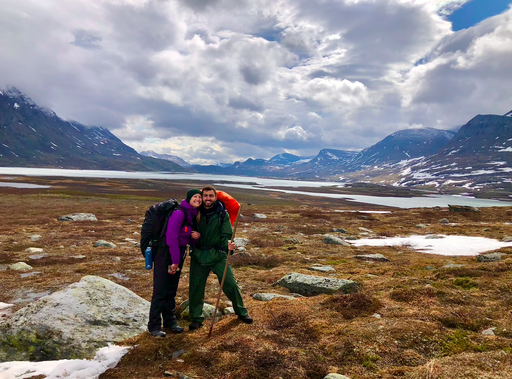 In front of a mountain range