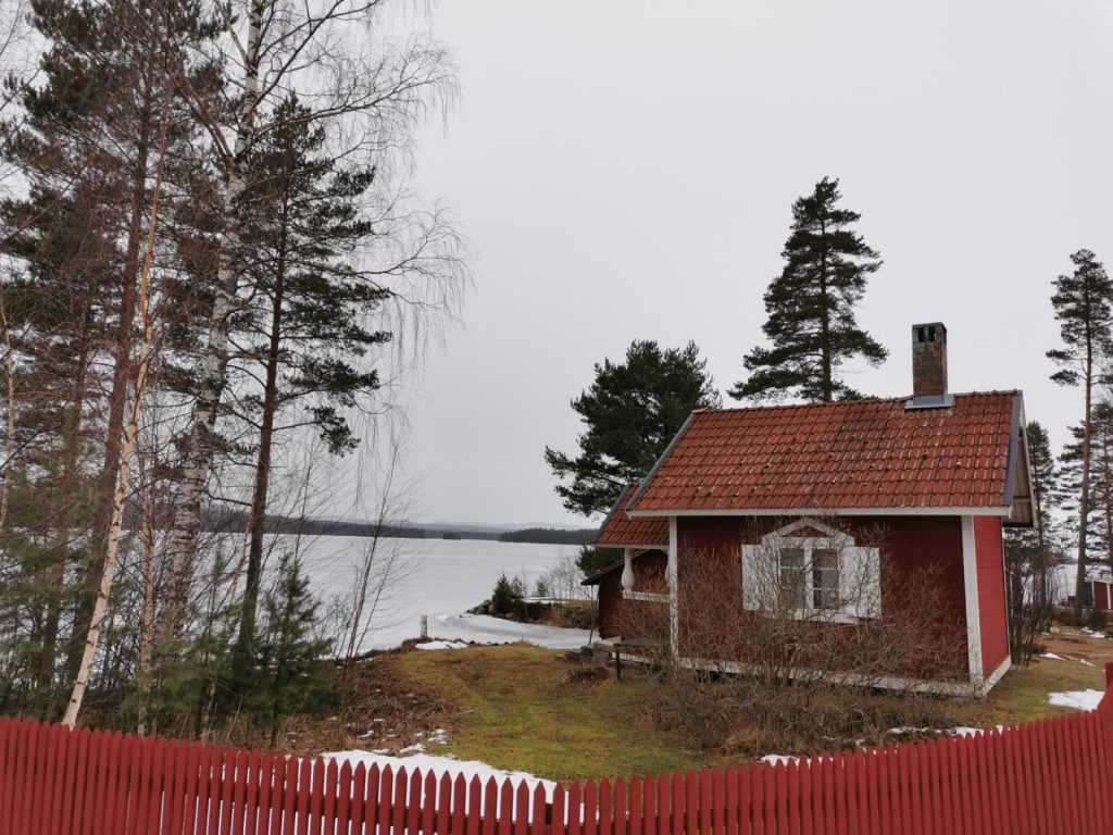 Red houses in Dalarna. 