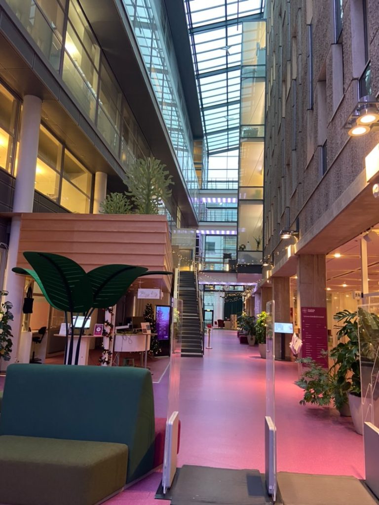 An image showing how a location within Karolinska's Flemingsberg campus looks like.