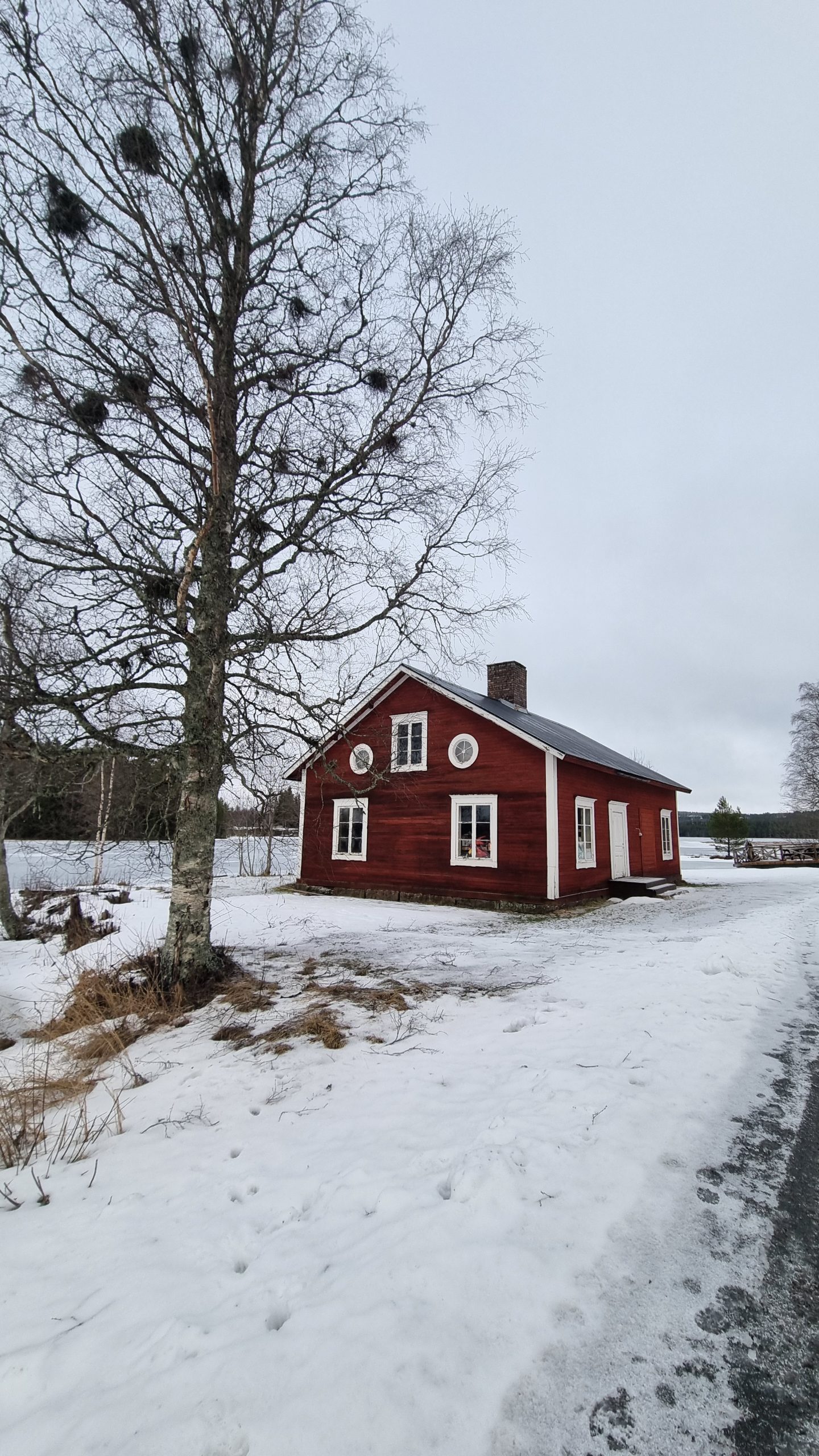 Red Swedish houses in Dalarna