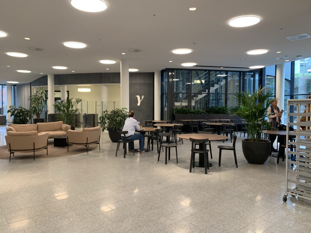 Seating at Café  Delta in the SciLifeLab building