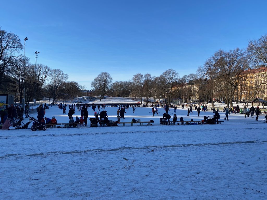 saturday in stockholm, ice skating in sweden