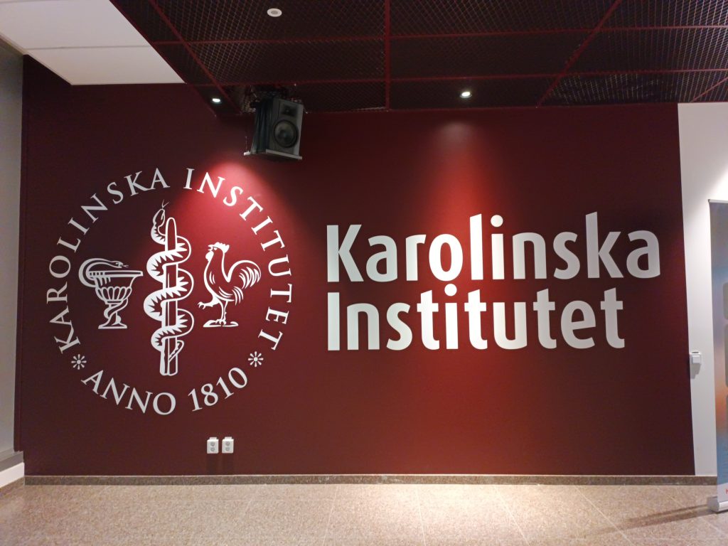 Karolinska Institutet wall in Neo, Huddinge.