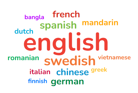 word cloud with different languages