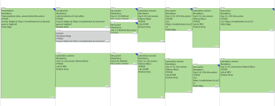 screenshot of a schedule