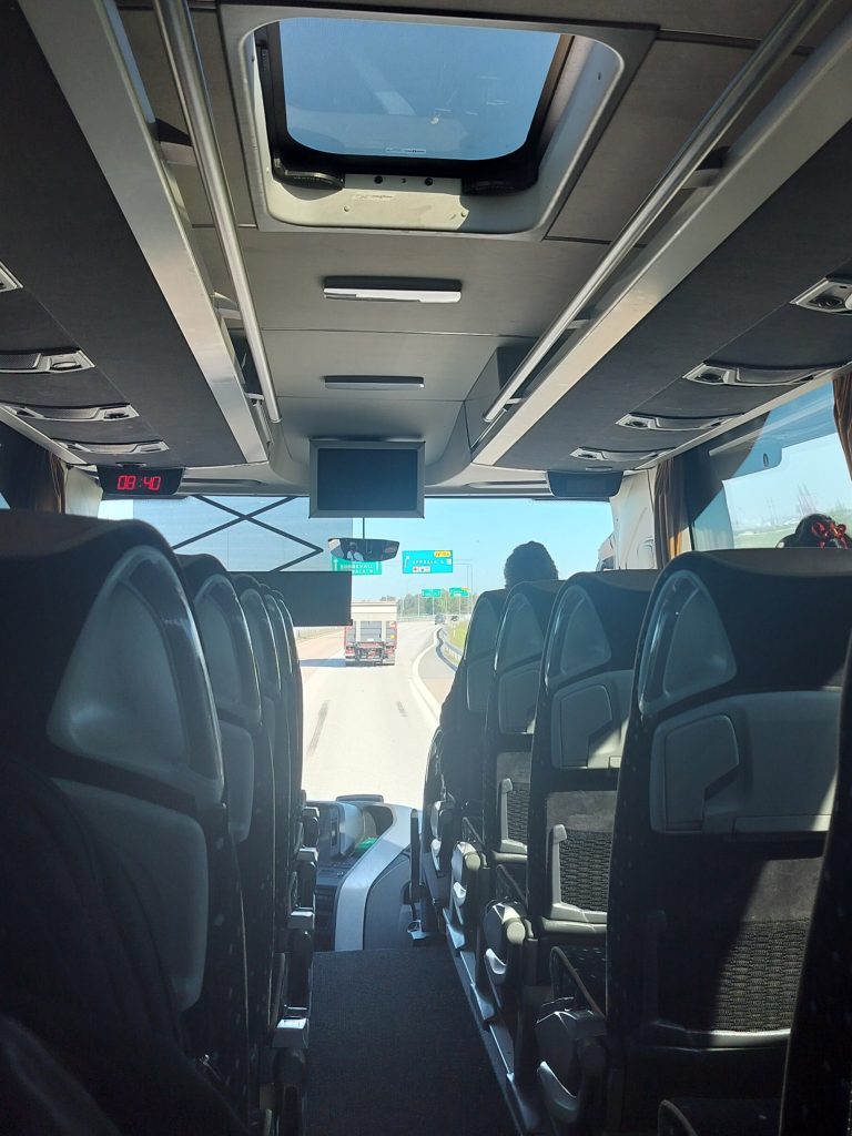 view through a bus